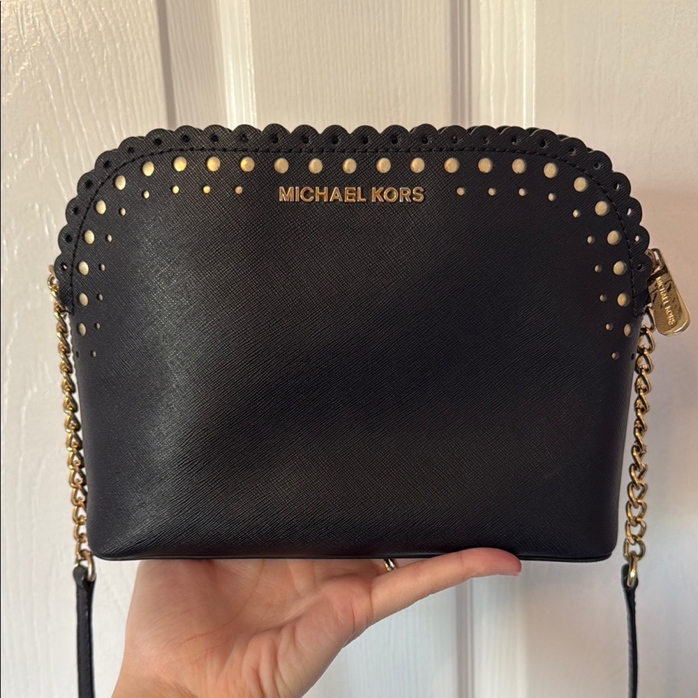 Michael Kors Black and Gold Crossbody Bag
